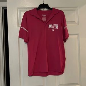 USPS we support a cure polo shirt